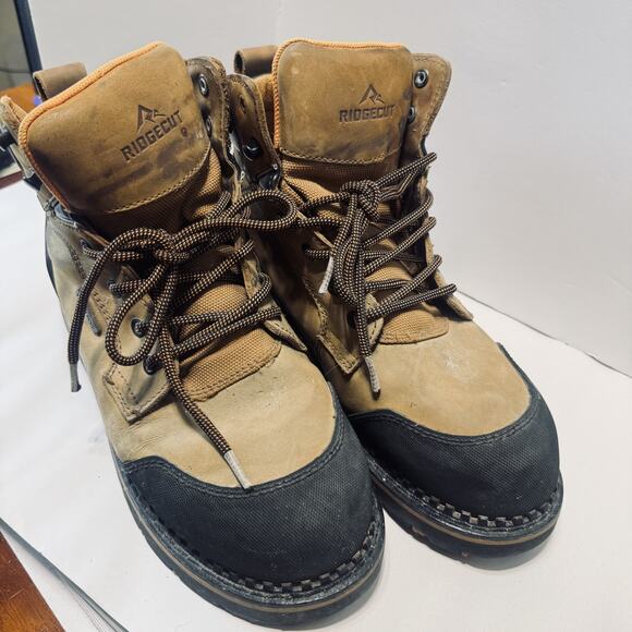Ridgecut Mens Steel Toe Waterproof Boots work heavy duty Leather RCT001TS sz 9.5 main image 4